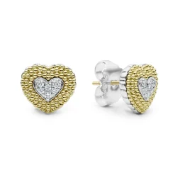 Cheap LAGOS Diamond Heart Stud Earrings