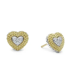 Cheap LAGOS Diamond Heart Stud Earrings