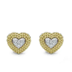 Cheap LAGOS Diamond Heart Stud Earrings