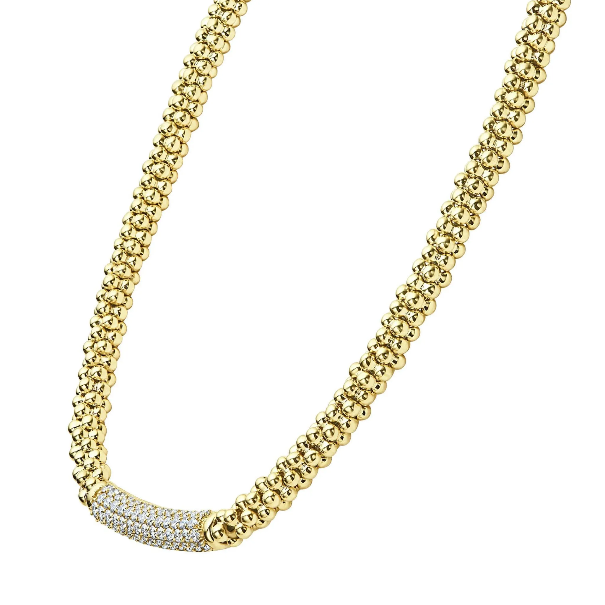 Hot LAGOS Diamond Long Station Caviar Necklace