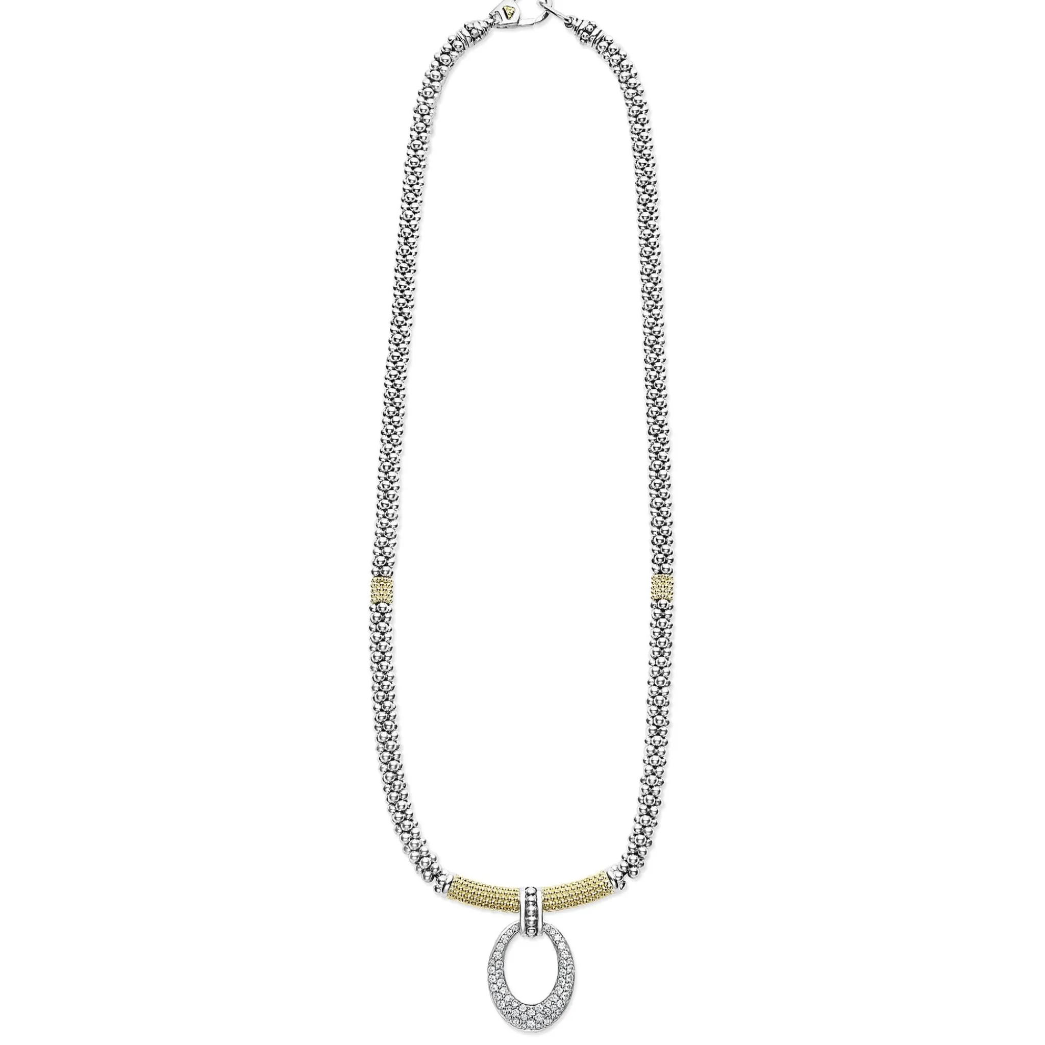 Cheap LAGOS Diamond Oval Caviar Necklace