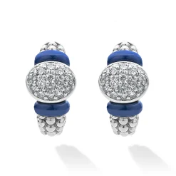 Best LAGOS Diamond Oval Ceramic Hoop Earrings