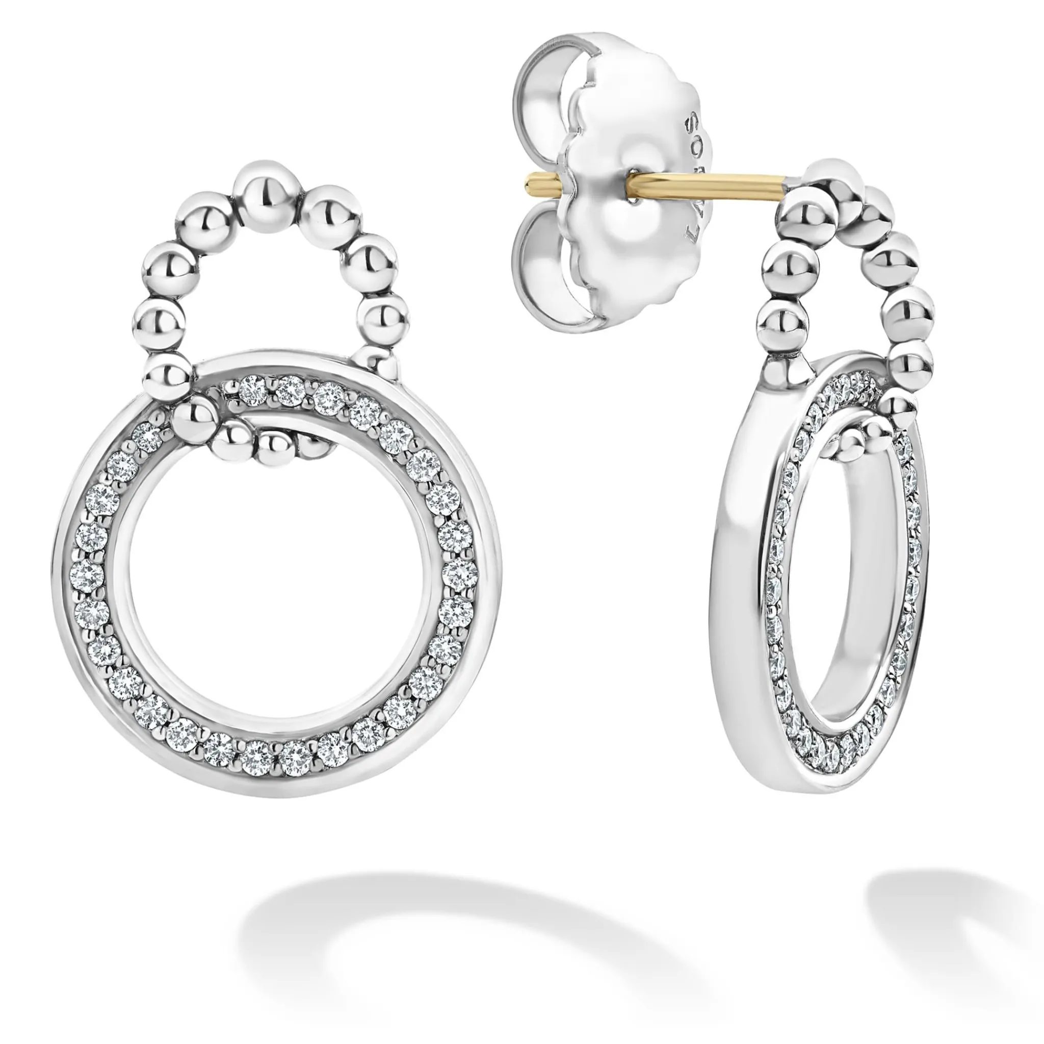 Shop LAGOS Double Circle Diamond Caviar Earrings