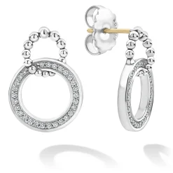 Store LAGOS Double Circle Diamond Caviar Earrings