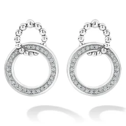 Store LAGOS Double Circle Diamond Caviar Earrings