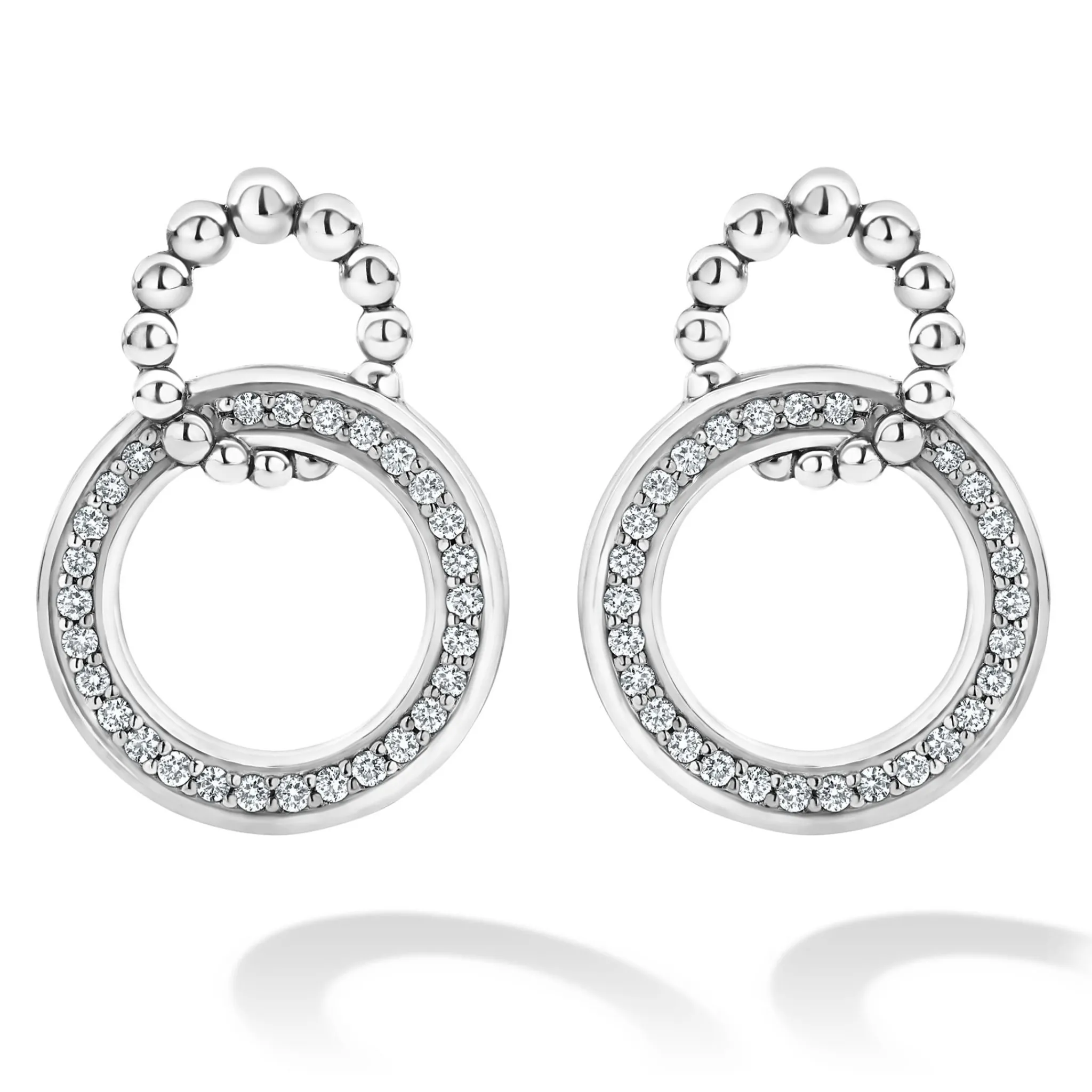 Store LAGOS Double Circle Diamond Caviar Earrings