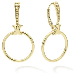 Hot LAGOS Double Circle 18K Gold Earring Set
