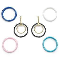 Hot LAGOS Double Circle 18K Gold Earring Set