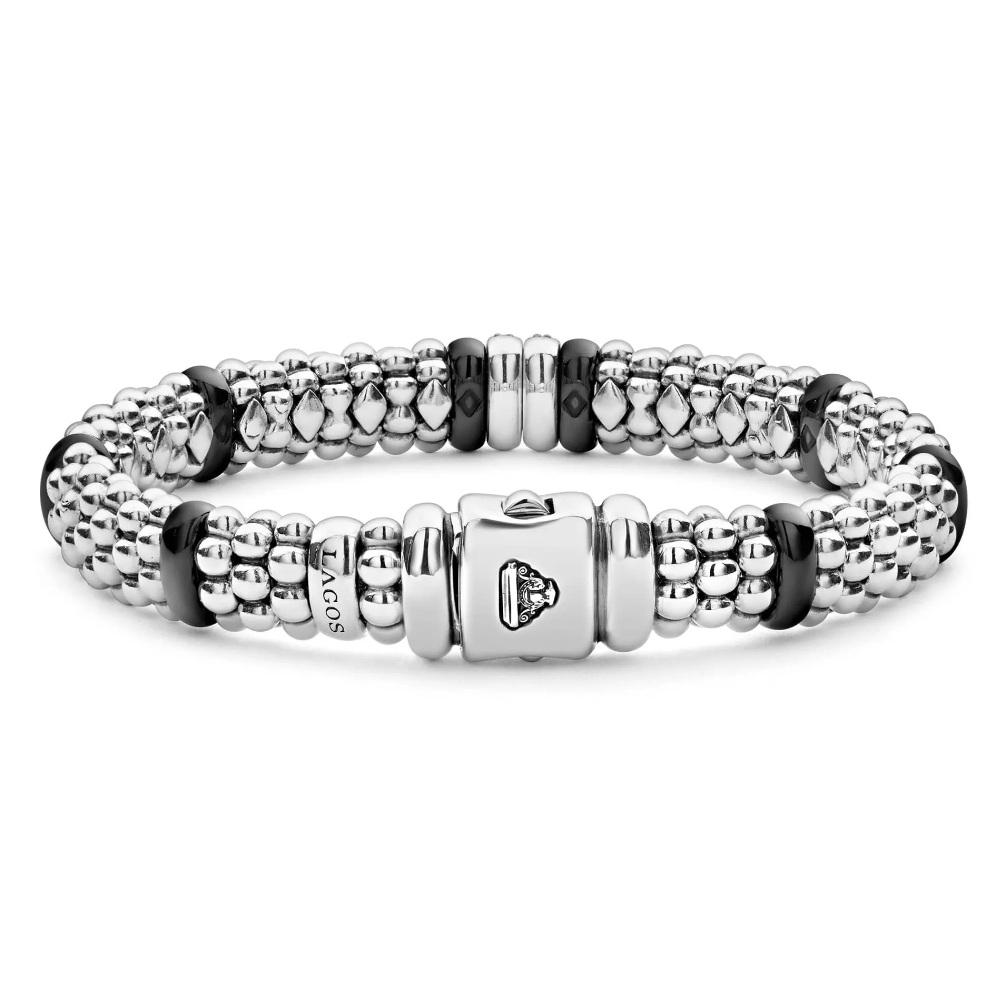 Clearance LAGOS Double Station Diamond Caviar Bracelet | 9Mm