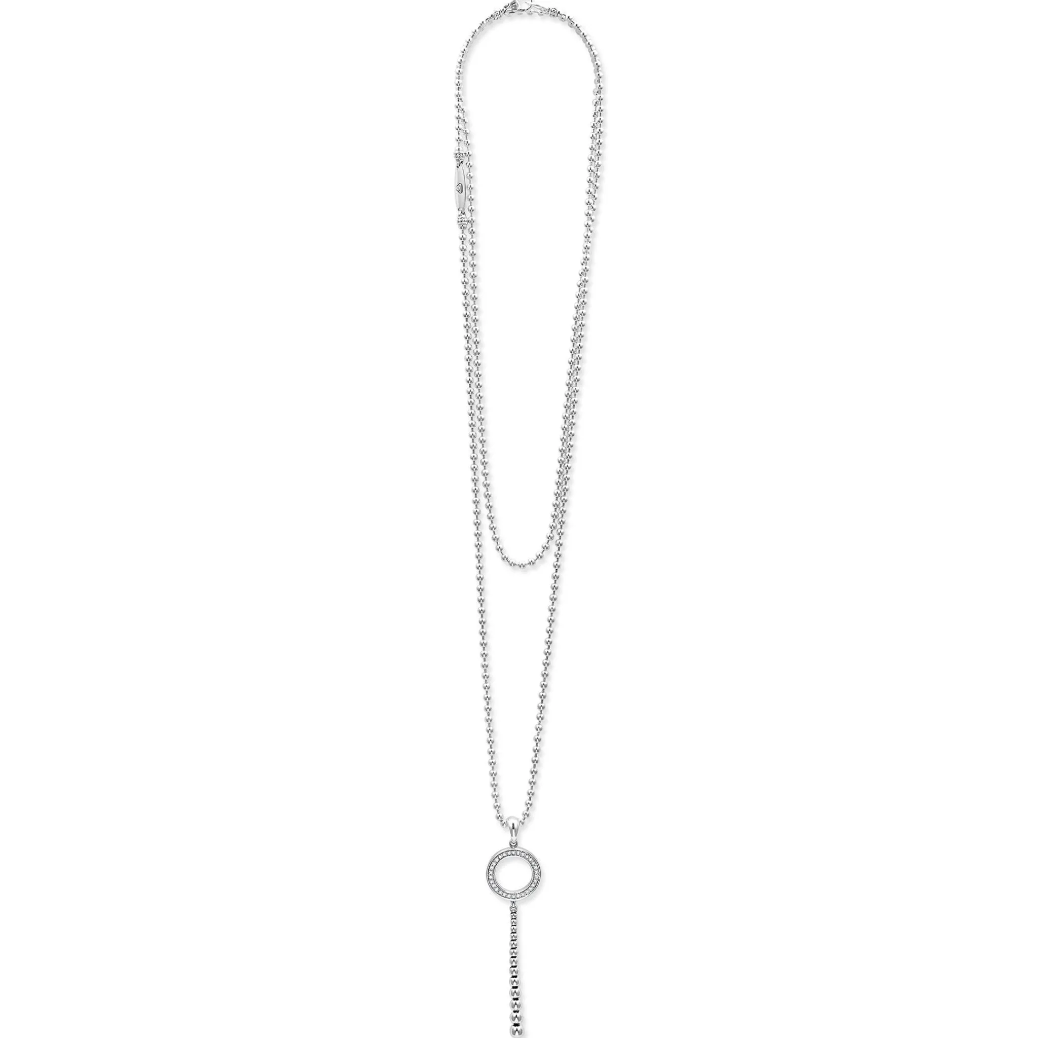 Fashion LAGOS Drop Circle Diamond Pendant Necklace