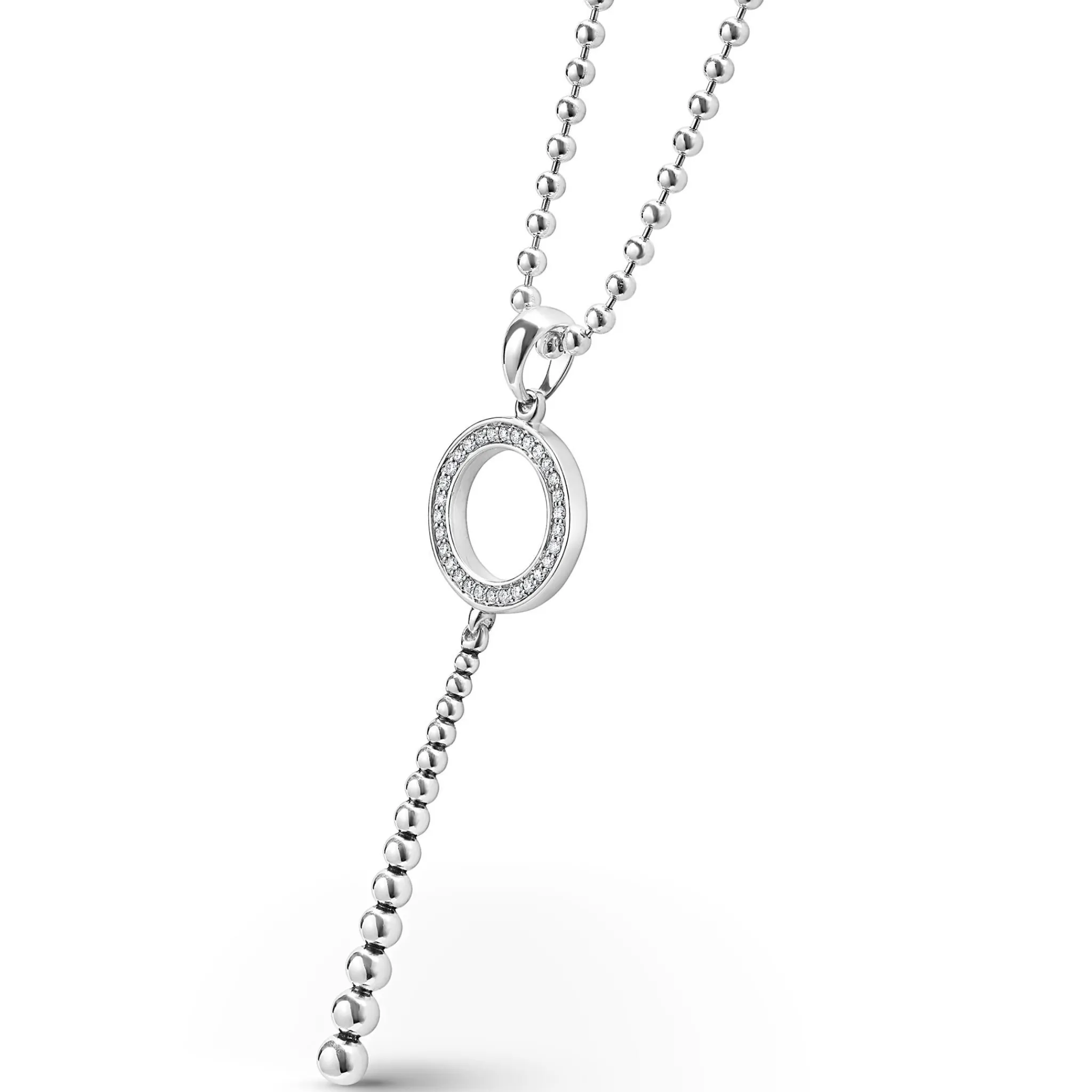 Fashion LAGOS Drop Circle Diamond Pendant Necklace