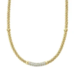 Best Sale LAGOS Eight Gold Station Diamond Caviar Necklace