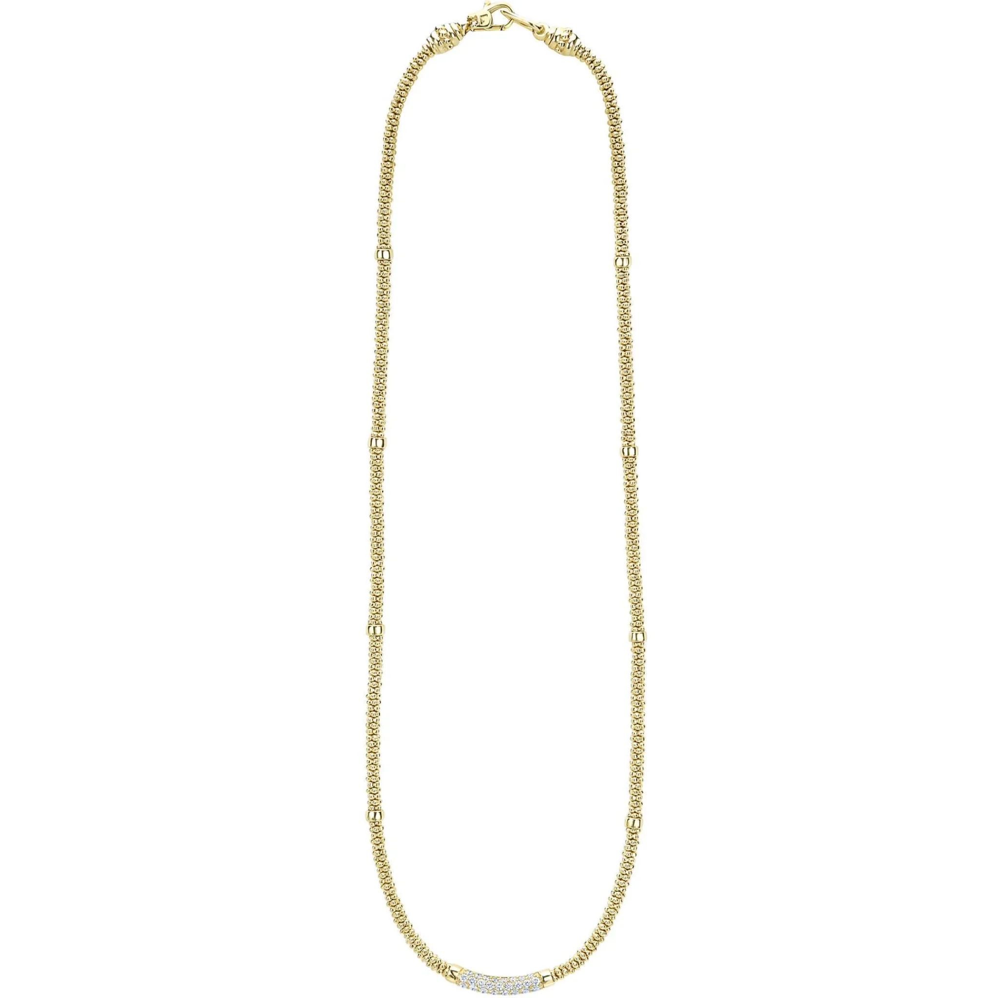 Hot LAGOS Eight Gold Station Diamond Caviar Necklace