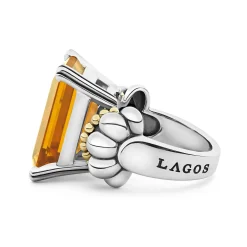 Hot LAGOS Extra Large Emerald-Cut Citrine Ring