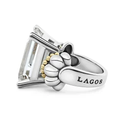 Cheap LAGOS Extra Large Emerald-Cut White Topaz Ring