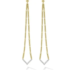 Fashion LAGOS Extra Long Superfine Diamond Drop Earrings