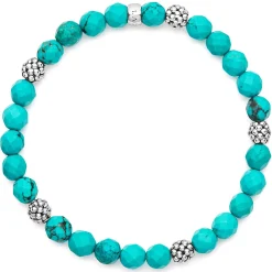 Discount LAGOS Five Station Silver Turquoise Bead Bracelet