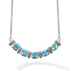 Store LAGOS Five Station Swiss Blue Topaz Necklace