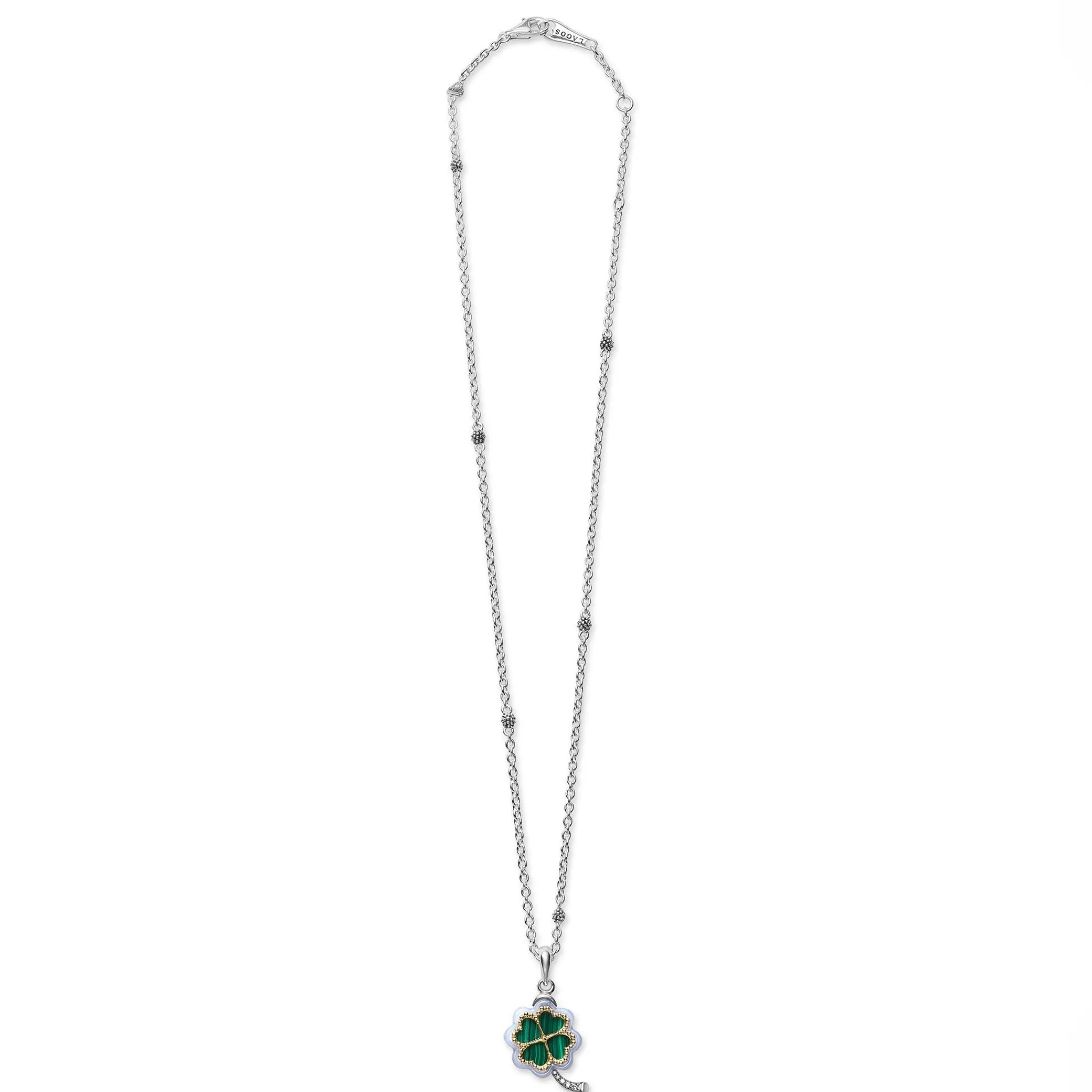 Cheap LAGOS Four Leaf Malachite Clover Pendant Necklace