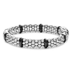 New LAGOS Four Station Diamond Caviar Bracelet | 9Mm