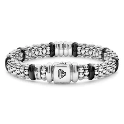 New LAGOS Four Station Diamond Caviar Bracelet | 9Mm