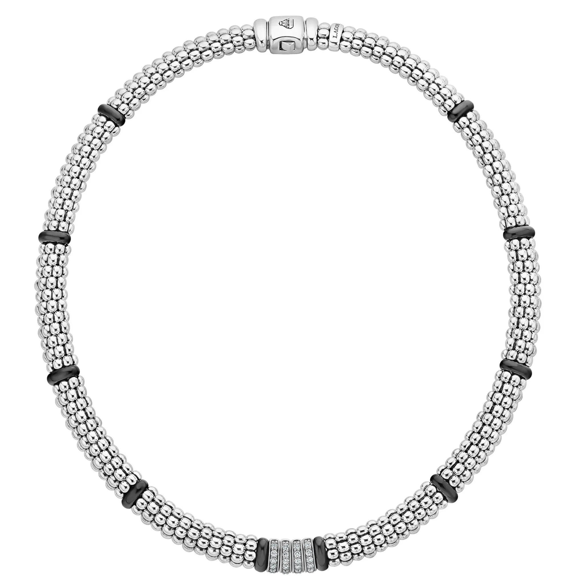 Hot LAGOS Four Station Diamond Caviar Necklace