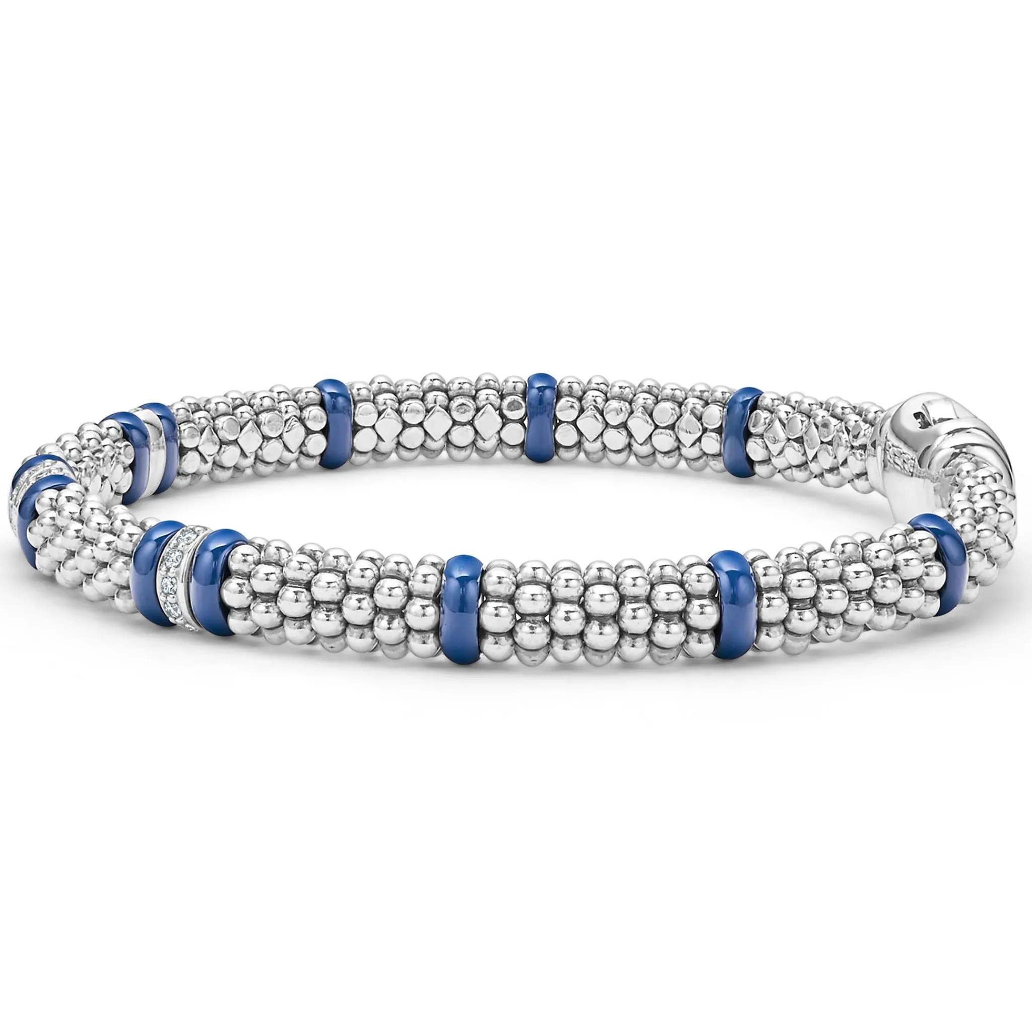 Flash Sale LAGOS Four Station Diamond Caviar Bracelet | 6Mm