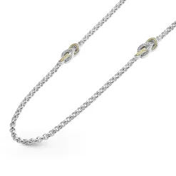 Best Sale LAGOS Four Station Two-Tone Knot Necklace