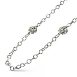 Cheap LAGOS Four Station Two-Tone Love Knot Necklace