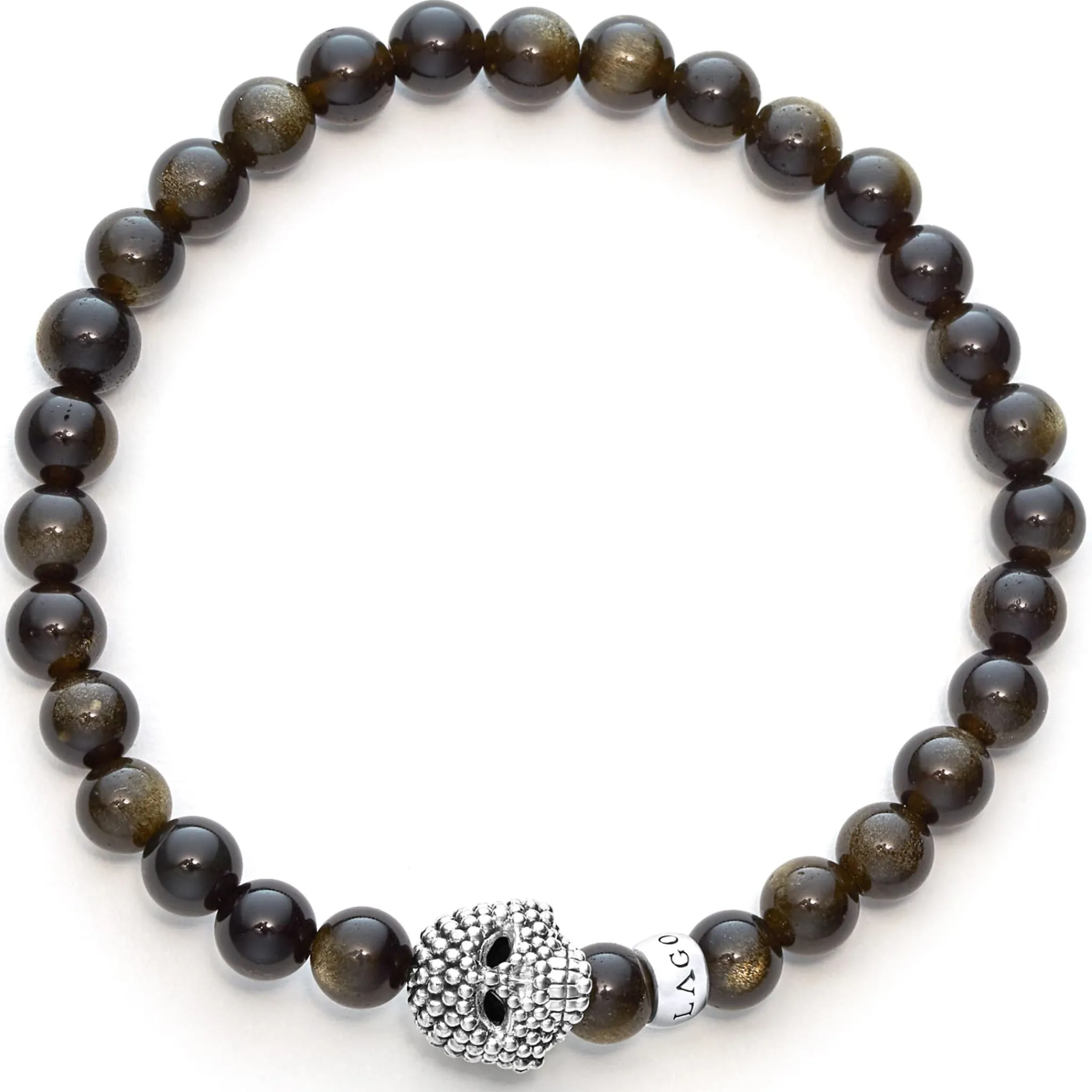 Hot LAGOS Golden Obsidian Skull Bracelet