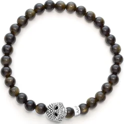 Hot LAGOS Golden Obsidian Skull Bracelet
