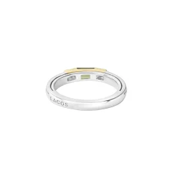 Shop LAGOS Green Tourmaline And Diamond Stacking Ring