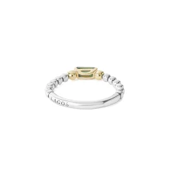 Shop LAGOS Green Tourmaline Stacking Ring With Diamonds
