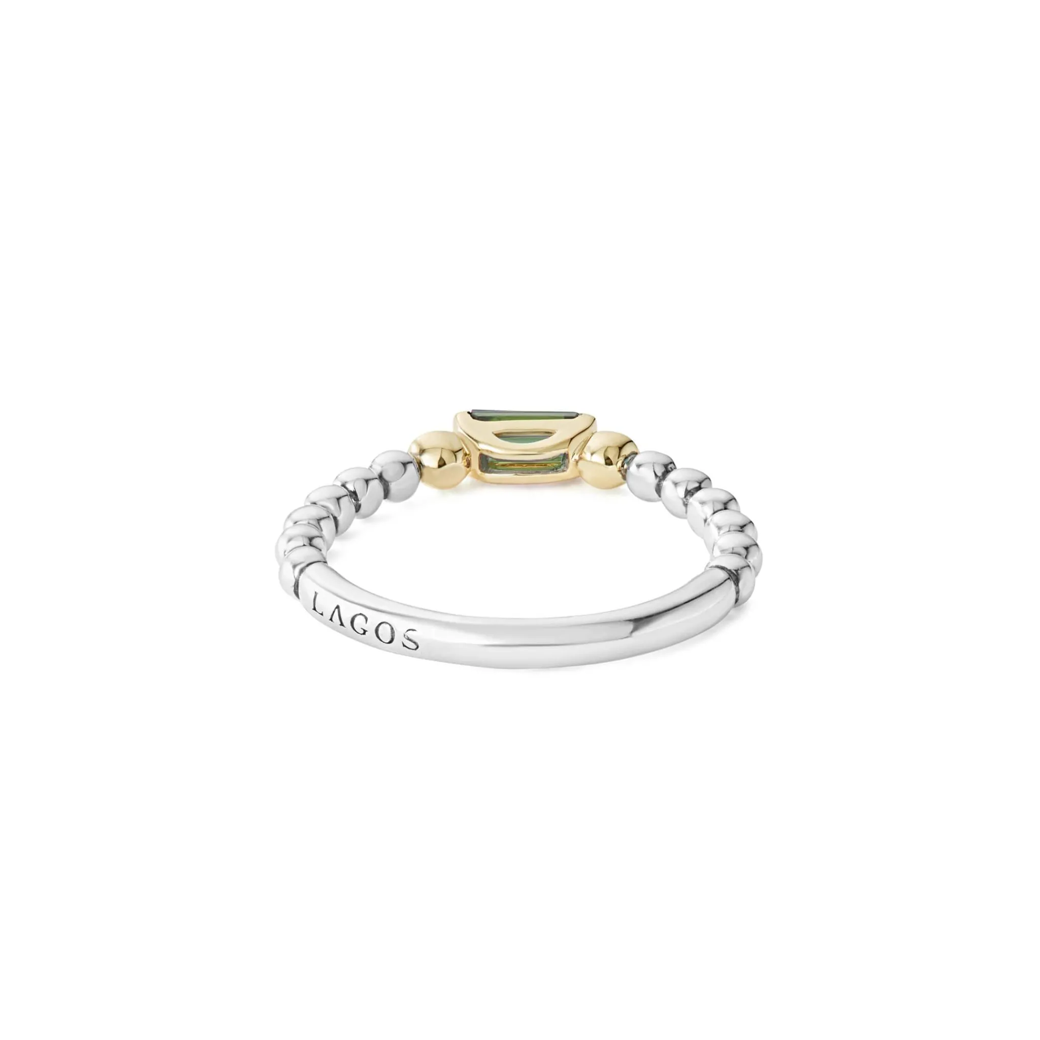 Shop LAGOS Green Tourmaline Stacking Ring With Diamonds