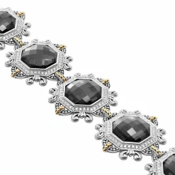 Fashion LAGOS Hematite And Diamond Statement Bracelet