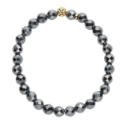 Discount LAGOS Hematite Gold Station Bead Bracelet