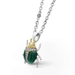 Sale LAGOS Jade Beetle Diamond Pendant Necklace