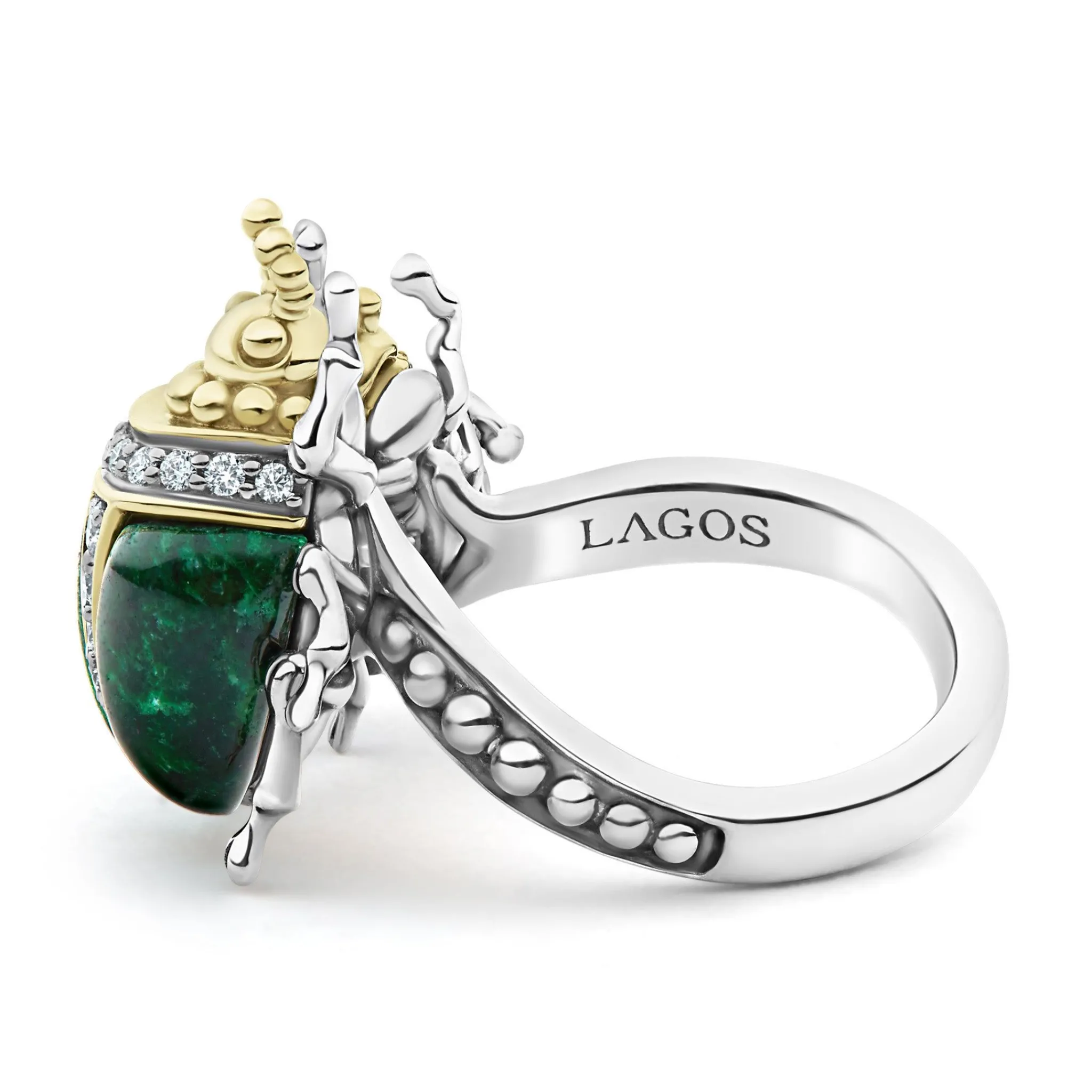 Store LAGOS Jade Double Beetle Diamond Ring