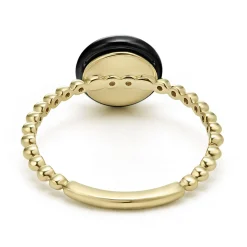 Cheap LAGOS 18K Gold And Black Ceramic Diamond Ring