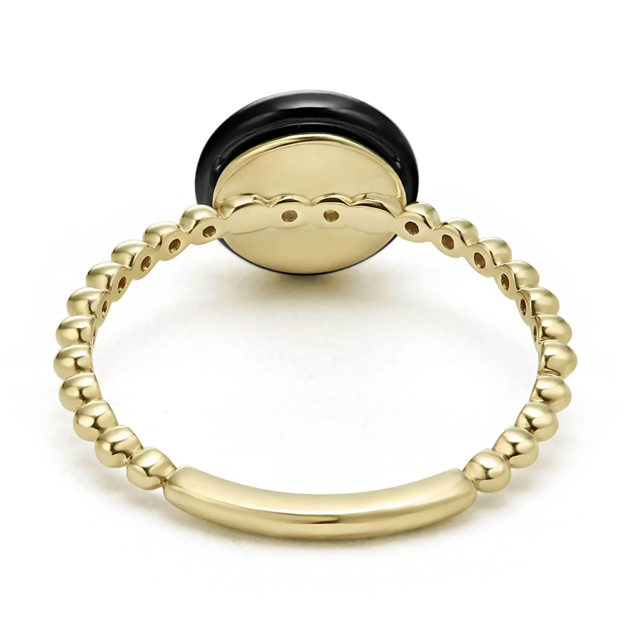 Cheap LAGOS 18K Gold And Black Ceramic Diamond Ring