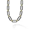 Fashion LAGOS 18K Gold And Black Ceramic Link Necklace