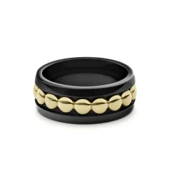 Hot LAGOS 18K Gold And Black Ceramic Ring