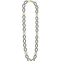 Store LAGOS 18K Gold And Black Ceramic Link Necklace