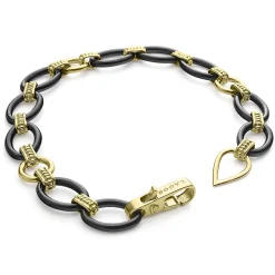 Best Sale LAGOS 18K Gold And Black Ceramic Link Bracelet