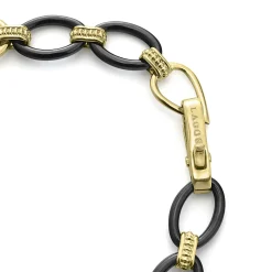 Best Sale LAGOS 18K Gold And Black Ceramic Link Bracelet