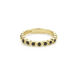 Cheap LAGOS 18K Gold And Black Diamond Stacking Ring