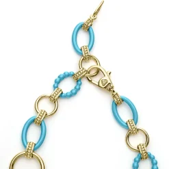 Shop LAGOS 18K Gold And Blue Ceramic Link Bracelet