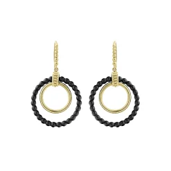 Clearance LAGOS 18K Gold And Ceramic Circle Drop Earrings