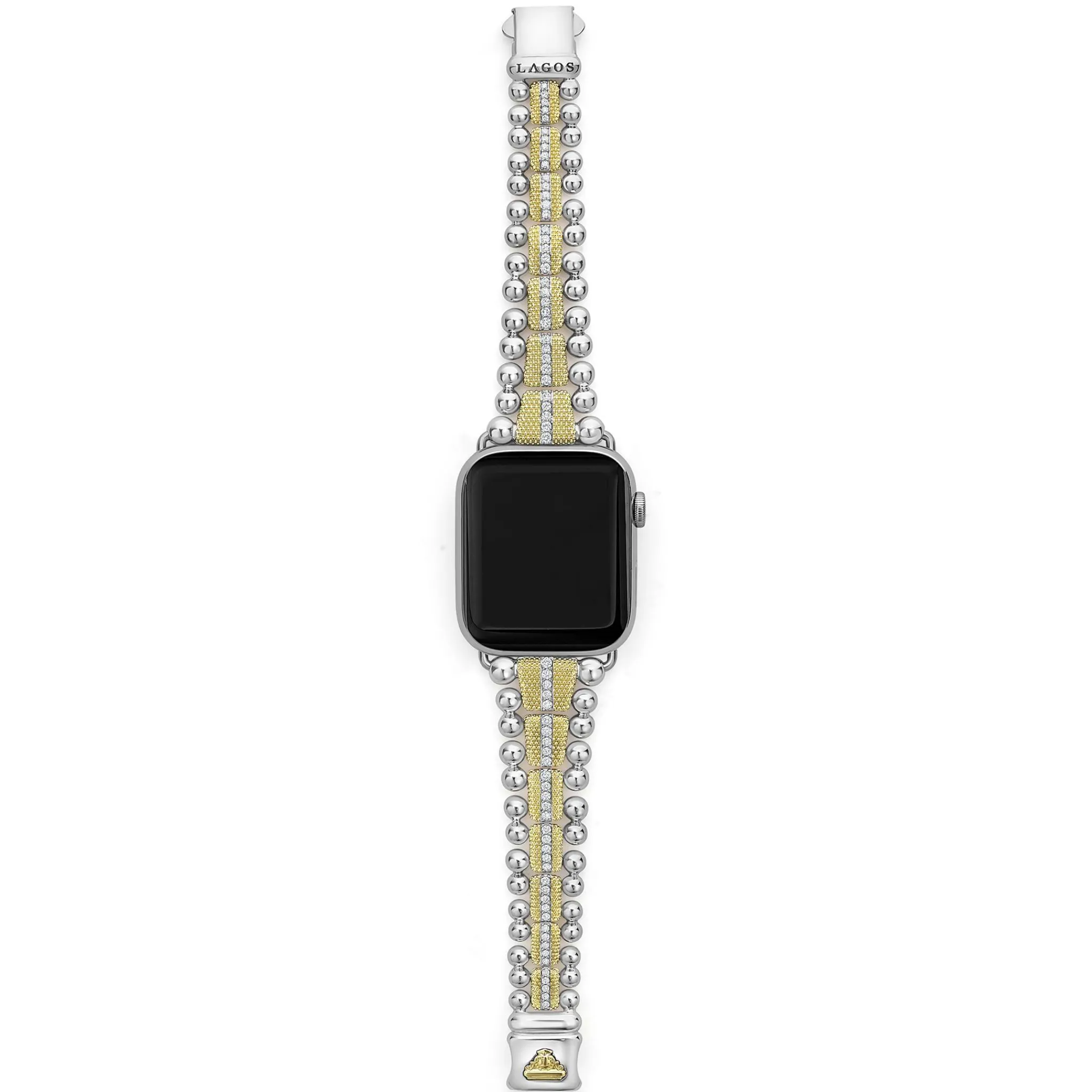 Flash Sale LAGOS 18K Gold And Diamond Caviar Beaded Watch Bracelet-42-49Mm