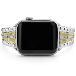 Flash Sale LAGOS 18K Gold And Diamond Caviar Beaded Watch Bracelet-42-49Mm